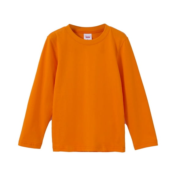 Toddler Kids Boys Girls Long Sleeve Basic Inside T Shirt Crewneck Casual Tees Shirt Tops Solid Color Outfit,Size:12-18 Months