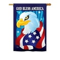 thumbnail image 2 of Breeze Decor 11051 Patriotic Freedom Eagle 2-Sided Vertical Impression House Flag - 28 x 40 in., 2 of 2