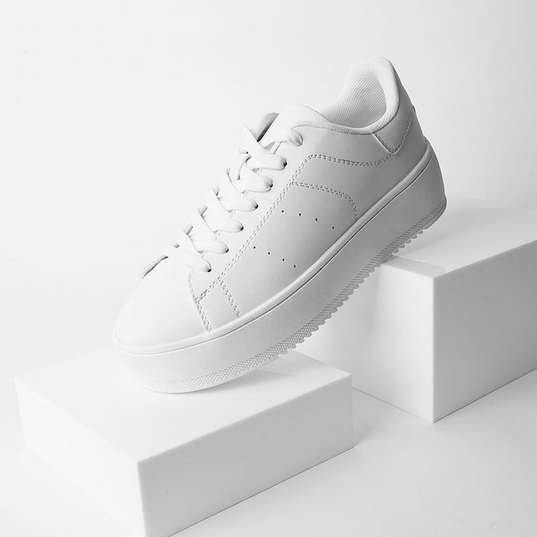 J. Adams Hero Platform Sneakers for Women Casual Lace Up Fashion Tennis Shoes with Arch Support Women s Size 5.5 White
