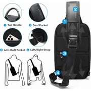 BANGE Unisex 11-Inch Separate Compartment Crossbody Bag, Lightweight Waterproof Commuter Bag(Black)