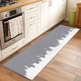 thumbnail image 3 of Grey Painting Washable Runner Rugs 2'x6', Abstract Art Grey Painting Low Pile Throw Entryway Rug Non-Slip Sturdy Edge Binding Carpet for Indoor Bedside Entrance Bedside, 3 of 9