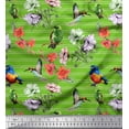 thumbnail image 1 of Soimoi Cotton Duck Fabric Stripe,Birds & Anemone Floral Print Fabric by Yard 42 Inch Wide, 1 of 1