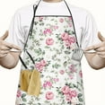 thumbnail image 2 of Pioneer Flower Floral Print Pattern Apron-Garden Aprons for Women with Pockets-Cotton Linen Waterproof Kitchen Cooking Gardening Aprons Adjustable for Kitchen,Cooking,BBQ and Salon 33x27 Inch, 2 of 7