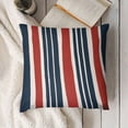 thumbnail image 3 of SHANXI Red Blue Stripes Decorative Pillow Cases Independence Memorial DayThrow Pillows for Sofa Couch Porch Outdoor 24x24in, 3 of 5