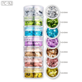 thumbnail image 1 of Chunky Sequin Glitter Eyeshadow Set 7 Colors for Face Body and Party Makeup, 1 of 10
