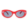 thumbnail image 2 of Girls Child Size Butterfly Deco Oval Mod Cat Eye Plastic Sunglasses Red - Black, 2 of 4