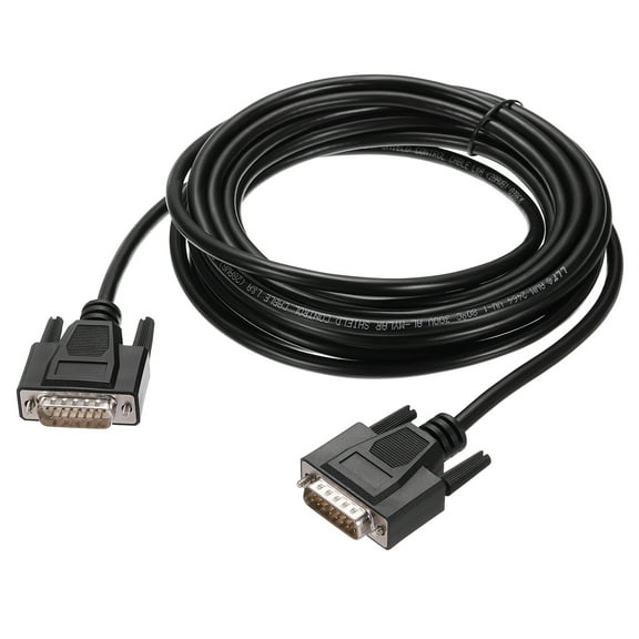 Uxcell DB15 Serial Cable, 28AWG Aluminium Foil Shielded DB15 Male to Male Straight Through Serial Cable for Data Communication, 16.4 ft