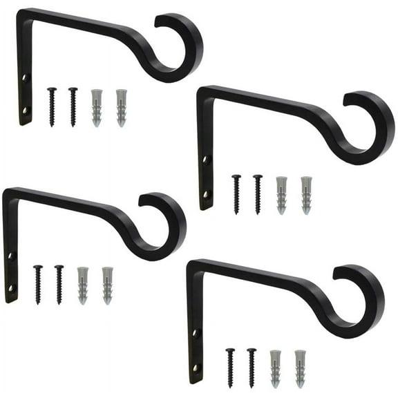 Shepherd's Hook for Hanging Plants, Lanterns, Bird Feeders & Baskets, Indoor/Outdoor Décor 6 Inch Metal Plant Hook