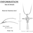 thumbnail image 2 of Cross Urn Necklaces for Ashes Cremation Jewelry for Women Men Inlaid Crystal Angel Wing Urn Keepsake Memorial Ash Holder Pendant, 2 of 3