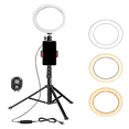 thumbnail image 2 of Anillo de luz Trípode para teléfono Soporte para lámpara LED USB Bluetooth Soporte para autofoto Soporte para cámara de teléfono Kit Accesorios Inevent EL001202-00, 2 of 7