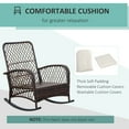 thumbnail image 6 of Outsunny Outdoor Wicker Rocking Chair Wide Cushion, Steel Frame, Cream, 6 of 9