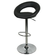 Bar Stool Pub Chair, PU Leather Swivel Height Adjustable Barstools with Back & Footrest