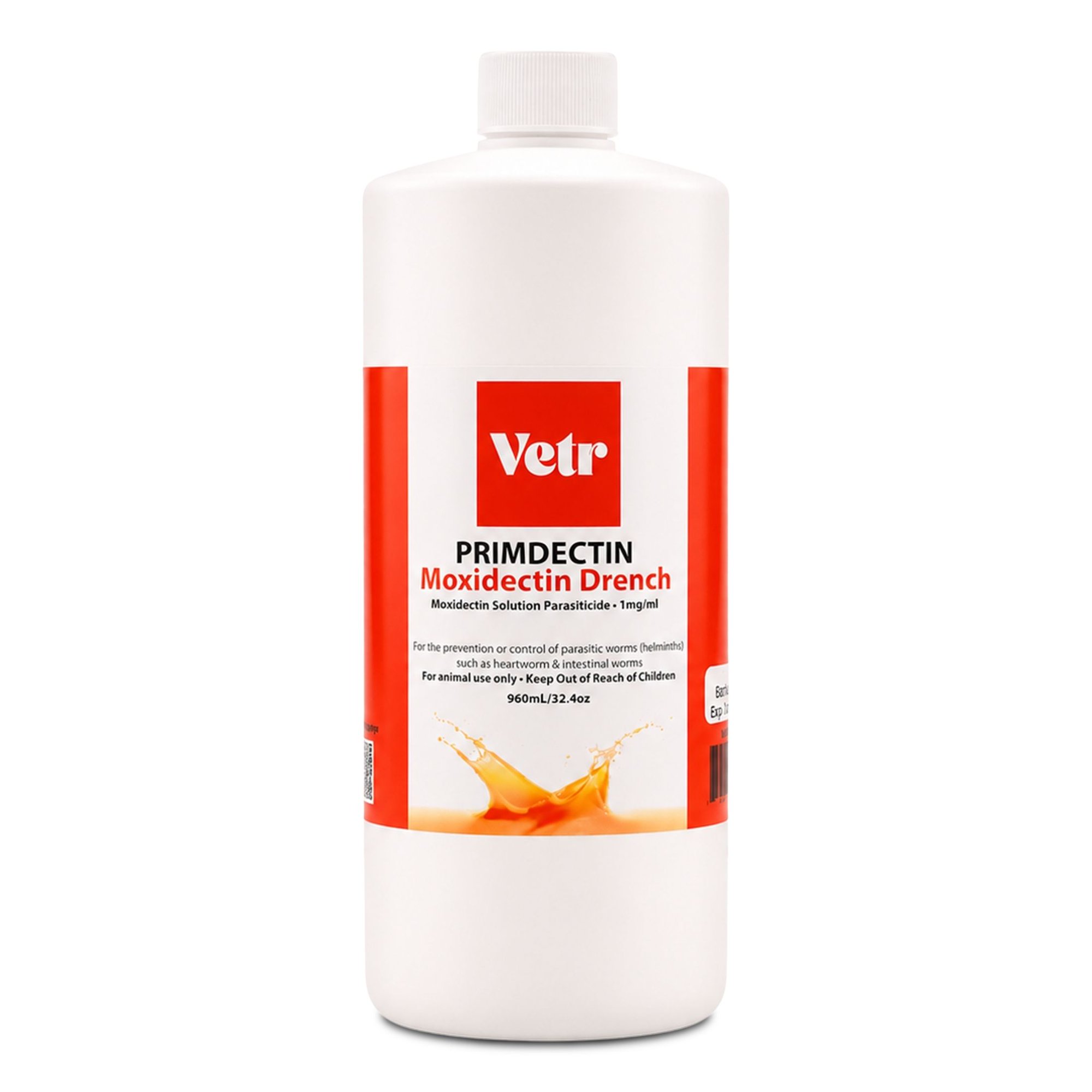 Vetr Primdectin Multi-Species Oral Drench for Livestock, Horses, Dogs & Cats, Liquid Formula, 960 ml