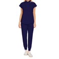 thumbnail image 3 of Uniformes de enfermería, ropa de trabajo, atención médica con bolsillos, uniformes médicos, uniformes médicos para mujeres Azul oscuro M, 3 of 6