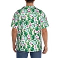 thumbnail image 5 of Vsdgher Cactus Plants Print Men's Wrinkle Free Untucked Cuban Shirt Business Casual Button Down Shirts Short Sleeve Shirt, 5 of 7