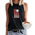 thumbnail image 2 of Summer Saving Wycnly Tank Tops Baseball Bat Graphics Crewneck Sleeveless T Shirts for Women Casual Loose Fit Racerback Tank Tops Blouses Black S Clothes, 2 of 5