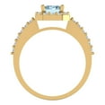 thumbnail image 4 of 1.92 ct Emerald Cut Natural Sky Blue Topaz with Simulated Diamond Halo Accents 14K Yellow Gold Womens Engagement Ring, 4 of 5
