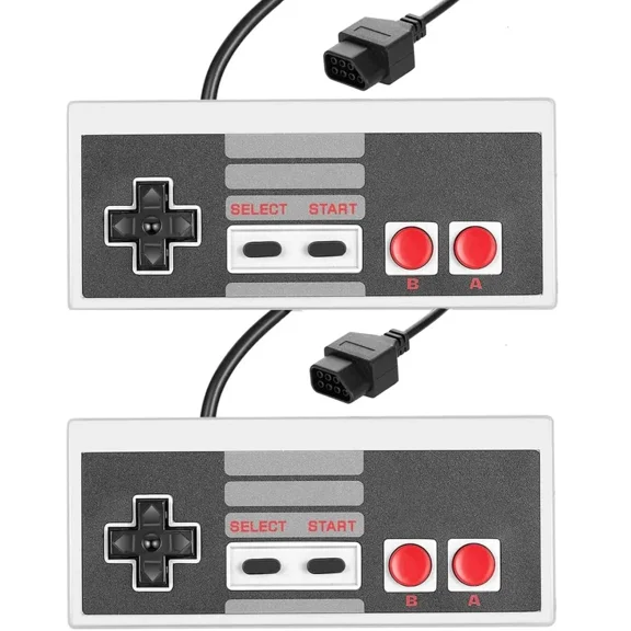 2-Pack Classic NES Mini Controllers, Wired 6-Pin Gamepads for NES Mini Classic Edition (Not Original NES), Precise D-Pad