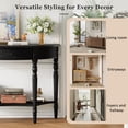 thumbnail image 5 of Euroco Farmhouse Half Moon Console Table, Narrow Sofa Table with Storage Shelf & 1 Drawer ,Wood Entryway Table Accent Table for Living Room, Hallway and Foyer,Black, 5 of 9