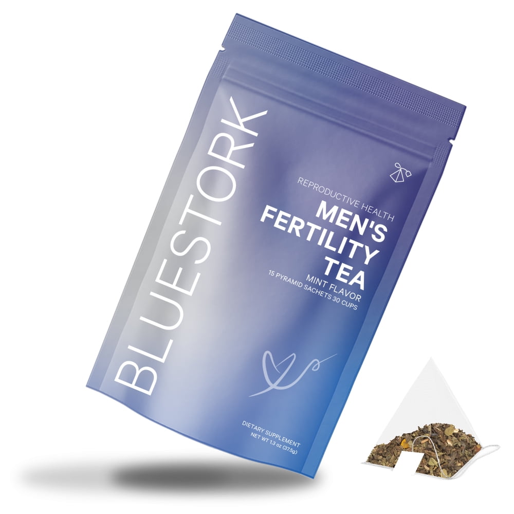 Blue Stork Men's Fertility Tea: Mint Tea, Fertility Supplements for Men, 30 Cups