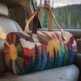 thumbnail image 5 of Quilted Hippie Van Duffle Bag with Adjustable Strap - Large Bohemian Travel Tote for Yoga Festival Gym Workout, Artistic Patchwork Carryall for Dance & Overnight Trips, 5 of 8