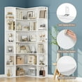 thumbnail image 7 of Homfa 73.9” Tall Corner Bookcase, 6 Tier L-Shaped Large Display Bookshelf with Curved Edges for Living Room Home Office Study, White, 7 of 7