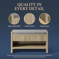 thumbnail image 4 of OAKHAM Fluted Shoe Storage Bench with Cushion and 2 Drawers 2 Tier Shoe Rack Bench for Entryway Hallway Front Door, Sunwashed Ash Oak, 4 of 9