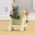 thumbnail image 3 of Escultura de gato negro de resina para decoración de jardín en letrero, 3 of 4