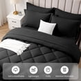 thumbnail image 2 of WISHEAD Queen Bed in a Bag Comforter Set with 7 Pieces - Black All Season Bedding Sets with Comforter, Pillow Shams, Flat Sheet, Fitted Sheet and Pillowcases, 2 of 8