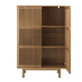 thumbnail image 3 of Scranton & Co 55" Engineered Wood 3-Shelf Storage Cabinet in Oak, 3 of 8