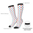 thumbnail image 4 of Fotbe Red Blue Polka Dots Calcetas Divertidas Estampadas para Hombre y Mujer, Calcetas de Algodón hasta la Rodilla para Caminar, Correr, Enfermería y Embarazo, 4 of 6