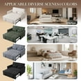 thumbnail image 4 of 53" Corduroy 3-in-1 Convertible Loveseat Sofa Bed with Pull-Out Sleeper, Adjustable Backrest, USB & Type-C Ports, Storage Pockets, Small Space 2-Seat Couch for Living Room, Bedroom, Apartment, Green, 4 of 6