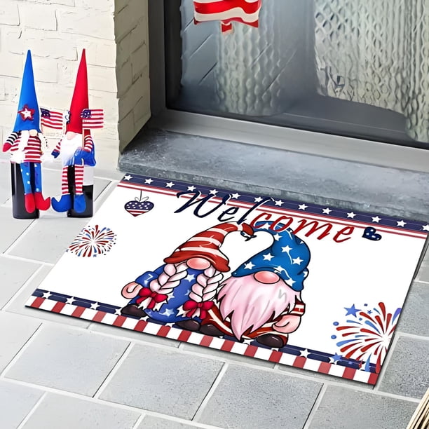 USA Flag Welcome Entry Mat Easy To Clean Front Porch Welcome Mats For Outdoor And Indoor Uses