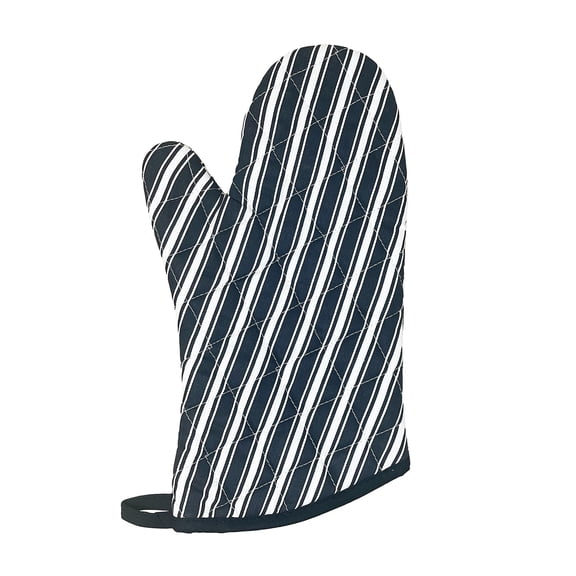 Better Houseware Striped Oven Mitt, Black