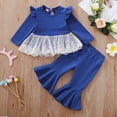 thumbnail image 3 of Ketyyh-chn99 Baby Girl Sets Baby Girl Winter Clothes Outfits 2pcs Set Baby Girl Fall Clothes Girl Long Sleeve Crewneck Sweatshirt+Joggers Pants Winter Outfit Set Blue,18-24 Months, 3 of 5