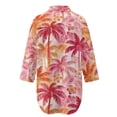thumbnail image 5 of Xoenoiee Palm Tree Plumeria Flower Print Summer Dresses for Women 2026 Button Down Swimsuit Coverup Long Sleeve Tshirt Dresses Casual Mini Beach Dress Vacation Outfit, M, 5 of 7