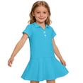 thumbnail image 2 of LWavelet Back to School Uniform Dress for Girls Short Sleeve Pique Polo Dress Summer School Uniform Kids Casual Sundress, 2 of 6