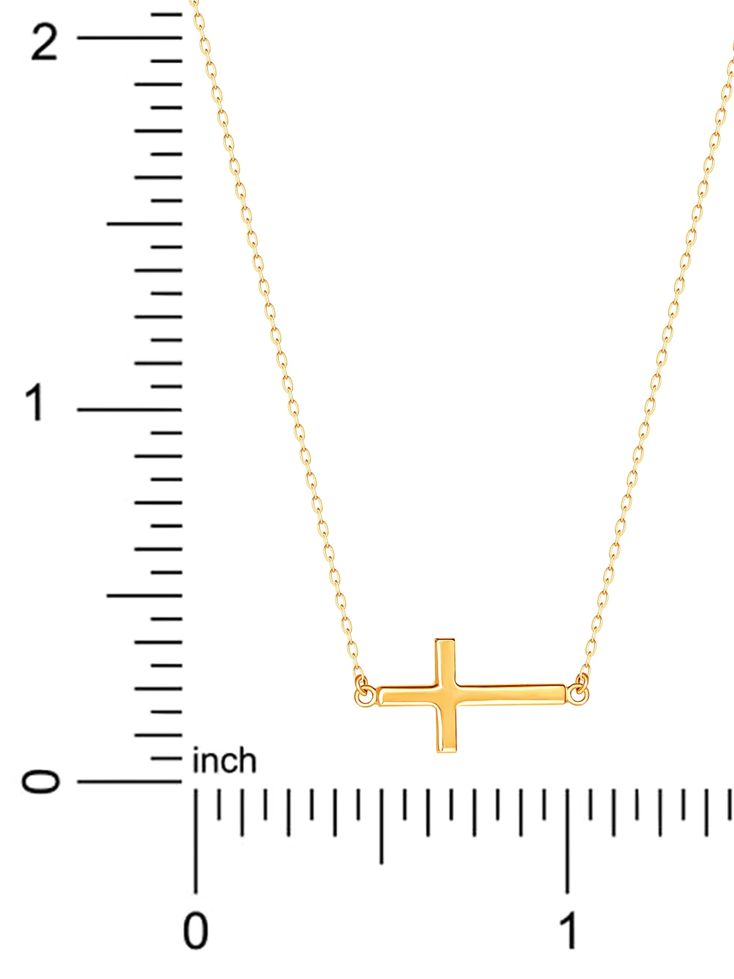 Brilliance Fine, Sterling Silver, 18kt Gold Plated, Women's Cross Pendant Necklace