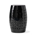 thumbnail image 5 of Hassch Metal Drum Side Table - Black Iron Accent Table with Laser-Cut Geometric Motifs, Accent Table for Patio, Garden, Outdoor or Indoor Use, 5 of 8