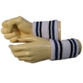 thumbnail image 4 of COUVER Cotton Terry Event Wristbands White Blue Black Lines One Size 2 Pairs, 4 of 8