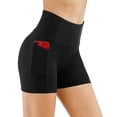 thumbnail image 1 of Pantalones cortos de yoga THE GYM PEOPLE Tummy Control para mujer, color negro, 1 of 7