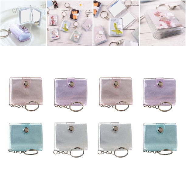 Mini álbum de fotografía Pequeño Perfecl Tarjeta de bolsillo Cubierta de la tarjeta Llavero 4 1 4 colores 1 pulgada