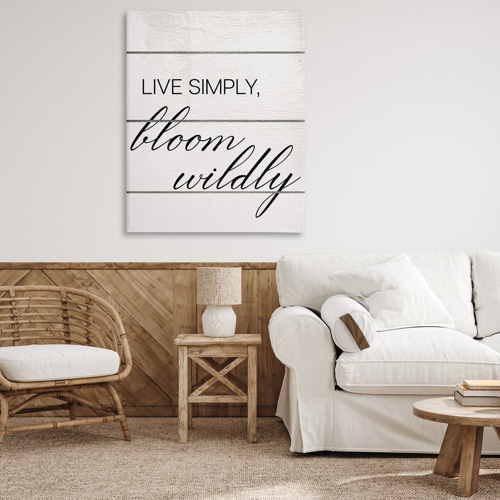 Stupell Industries Bloom Wildly Phrase Typography Painting Gallery Wrapped Canvas Art Print Wall Art, 36 x 48