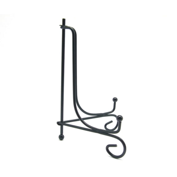 Jiandong 2-Pack Black Wrought Iron Display Stands for Plates, Bowls, Photos - 10 Inch Decorative Holders