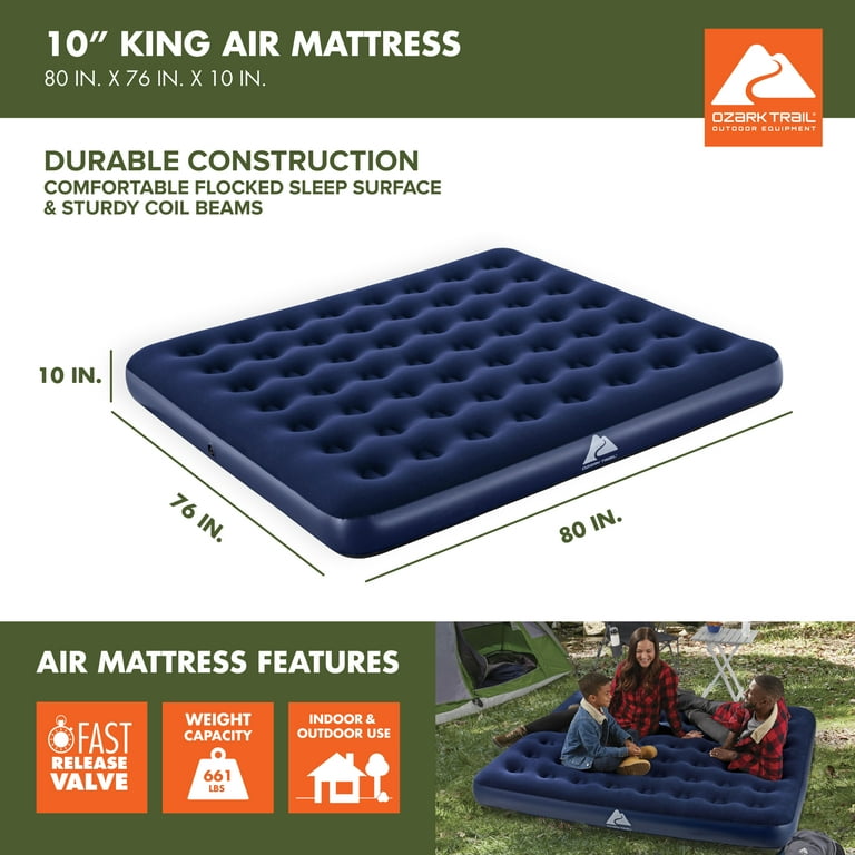 Ozark Trail 10 in Air Mattress King with Antimicrobial Coating