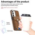 thumbnail image 6 of SaniMore for Samsung Galaxy S24 Plus (6.7" 2024) Wallet Case, Flip Cash Pocket 360° Rotating Metal Holder Kickstand PU Leather Shockproof TPU Card Slots Magnetic Car Mount Wear-resistant Shell, Brown, 6 of 15