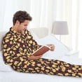 thumbnail image 6 of Honeii Cute Small Farm Birds Pattern Mens Pajamas Set,2pcs Men's Lounge Long Sleeve Sleep Shirt and Pajama Bottoms Sleepwear Set,Mens Pjs Sets-Large, 6 of 7