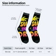 thumbnail image 4 of Four Seasons Universal Socks - 2 Pairs of Unisex Trendy Socks with Bold ' ON SAI AIAI RAI ' Design in Vibrant Colors on Black Background, 4 of 5