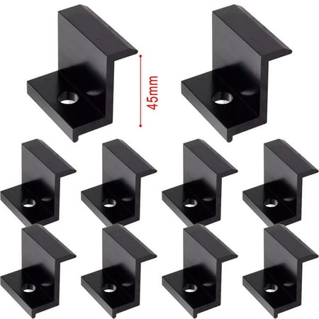 

Mduoduo 10 Pcs PV Solar Panel Mount Accessories PV End Clamp Aluminum Alloy Black