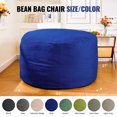 thumbnail image 6 of 4FT Bean Bag Chair, Minimalist Bean Bag with Velvet Cover, Fluffy and Comfy Bean Bag for Adults, Bean Bag Sofa Filled with High-Density Sponge for Gaming (Blue), 6 of 10